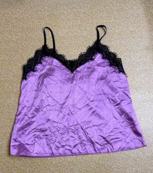 TH369  Lace Trim Silk Cami | Y2K Satin Top