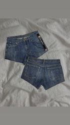 Upcycled Sports Stripe Denim Shorts