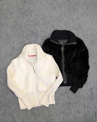 **Y2K Faux Fur Knitwear – Retro 2000s Fashion Mix