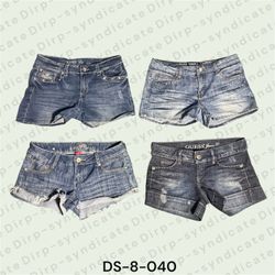 Y2K Denim Mini Shorts – Low Rise Vintage Blue Jean..