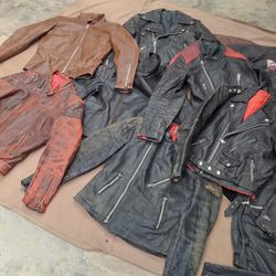 25 PC vintage biker leather jacket lot cafe racer