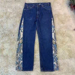 Upcycle Levis Denim Jeans With Tapestry (Dv-9-207)
