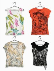 Printed Short Sleeve and Sleeveless Blouses
