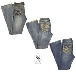 Y2K IT Girl Denim Flared Embroidery Jeans