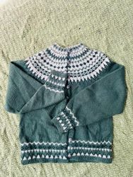 Vintage Norwegian Style Wool Cardigan Sweaters Bul..