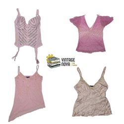 Pink and Cream Camisole Tops Selection
