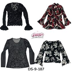Y2K Vintage Printed Blouse With Retro Style (DS-9-..