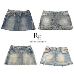 Y2K Paris Hilton Era Girl Denim Mini Skirt RE-3676