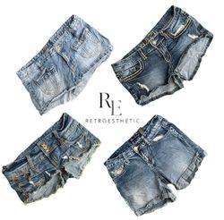 Y2K PARIS HILTON ERA GIRL DENIM SHORTS RE-3617