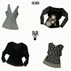 Y2K Black Gothic Mix Tops (AA-1553)