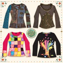 Y2K Retro Muse Fitted Long Sleeve Tops Mix:10pcs (..