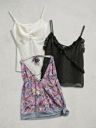 Women's Strappy Lace Trim Camisoles