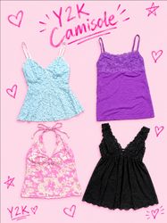 Y2K EURO STYLE CAMIS/LACE TRIM CAMISOLE'S, LINGERI..
