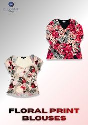 Y2K Floral Print Blouses - EV2309