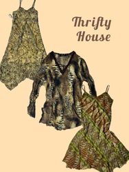 Y2K Safari Chic Dresses(TH/541)