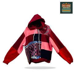 Upcycled Adidas Patchwork Hooded Sweatshirt