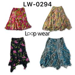 Y2K Floral & Paisley Tiered Maxi Skirts