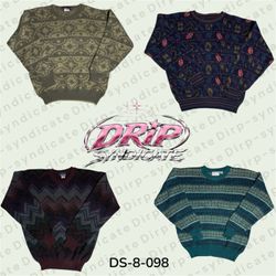 Coogi-Style Multicolor Knit Sweater – Bold Retro S..