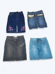 Vintage Y2K Midi & Mini Denim Skirts (B-16)