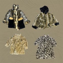 Faux Fur Animal Print Coats