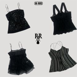 Y2k Black Gothic Mix Tops (AA-1693)