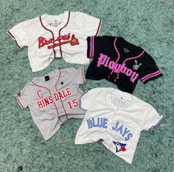 Upcycled Baseball Jersey Crop Tops