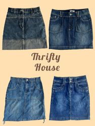 Low Rise Blue Jean Y2k Mini Skirt(TH/568)