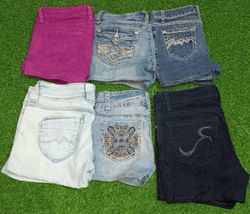 ROCK AND REPUBLIC AND OTHER MIX BRANDS MINI SHORTS..