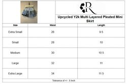 Upcycled Y2K Multi Layered Pleated Denim Mini Skir..