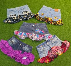 7968 - Upcycled Mini Denim Skirts