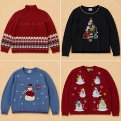 Y2k Snowy Winter Sweaters