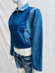 Upcycled Denim Cropped Jackets - EVR0043