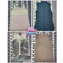 Y2K Vintage Lace & Printed Tank Top Bundle | VR-38..