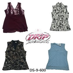 Cool Y2K Printed Sleeveless Blouse For Women (DS-9..