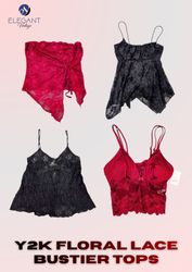 Y2K Floral Lace Bustier Tops - EV2332