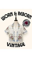 Upcycled table cover cropped tee