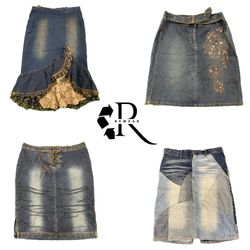 Y2K Unique Girl Denim Midi Skirt RW-2561