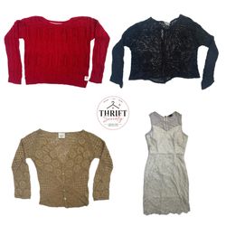 Crochet Knit Sweater & Lace Dress Bundle ( TS-077 ..