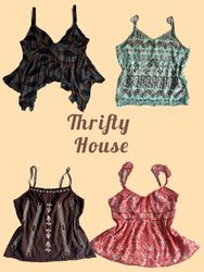 Vintage Y2K Boho Cami Top(TH/522)