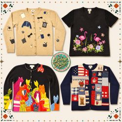Vintage Heavy Knit Novelty Jumpers 10pcs (S14)
