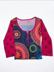 Y2K / Whimsigoth Women's Printed Top — Mesh, Swirl..