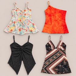 Women's Printed and Lace Trim Camisoles