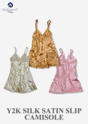 Y2K Silk Satin Slip Camisole - EV0031