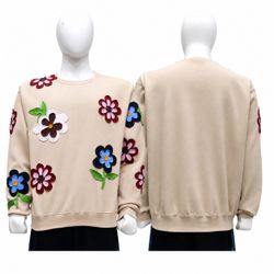 CR1975 UPCYCLED FLORAL APPLIQUÉ SWEATSHIRT