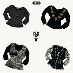 Y2K Black Rave Mix Tops (AA-1453)
