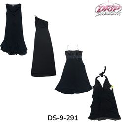 Y2K Poly Black Dress With Sleek Bodycon Fit (DS-9-..