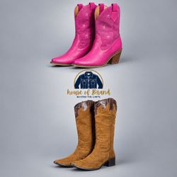 Cowboy leather boots