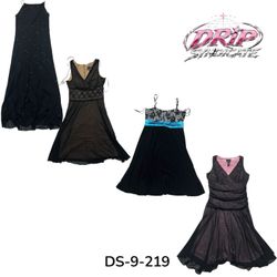 Y2K Black Poly Maxi Dress With Sleek Fit (DS-9-219..