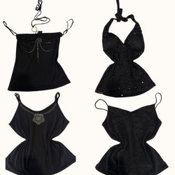 Y2K Blackout Cami Tops - ST-083