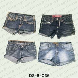 Vintage Wash Denim Mini Shorts (DS-8-036)
